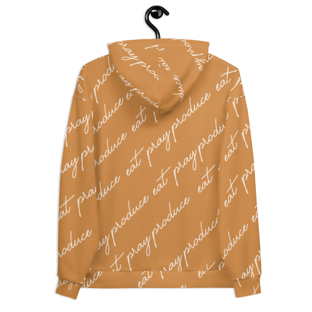 Cognac Eat Pray Produce Hoodie - Image 2